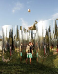 Distorting mirrors frame a secret garden in Santiago’s Parque Araucano