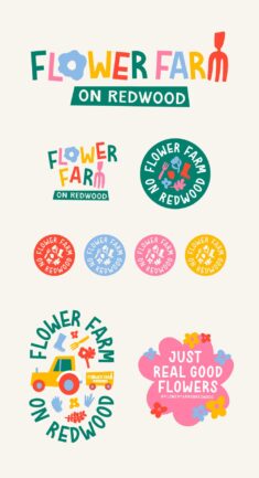 Flower Farm on Redwood Logo Suite