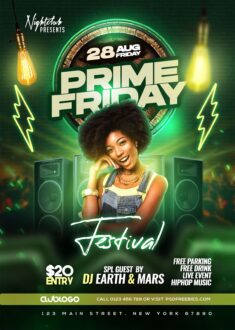 Free PSD | Prime Friday Night Club Party Flyer Design PSD