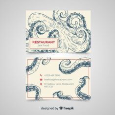 Free Vector | Hand drawn restaurant business card template