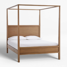 Keane Driftwood Queen Canopy Bed + Reviews | Crate & Barrel