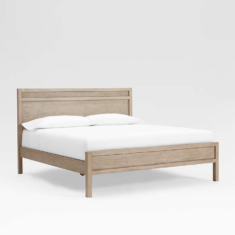 Keane Weathered Natural Solid Wood King Bed + Reviews | Crate & Barrel