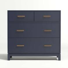 Parke Navy Blue Wood 4-Drawer Kids Chest of Drawers + Reviews | Crate & Kids