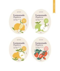 Premium Vector | Illustration set template labels for packaging lemonade. different tastes- citr ...