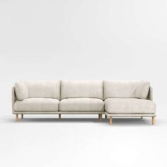 Wells 2-Piece Chaise Sectional Sofa with Natural Leg Finish + Reviews | Crate & Barrel