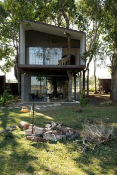 Tree House by the Lake is a home made from recycled materials –
