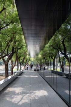 MAYU Architects updates library in Taiwan with glass-walled foyer and white cladding