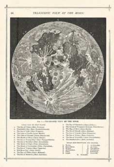 ANTIQUE MOON PRINT Vintage Moon Map Professional – Etsy