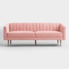 Blush Pink Channel Back Sacha Sofa by Cost Plus World Market