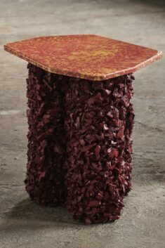 CAN forms “otherworldly” Liquid Geology tables from recycled car tyres