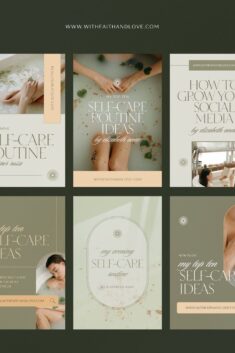 Canva Pinterest Pin Template For Female Wellness Coach and Yoga Instructors | With Faith and Love