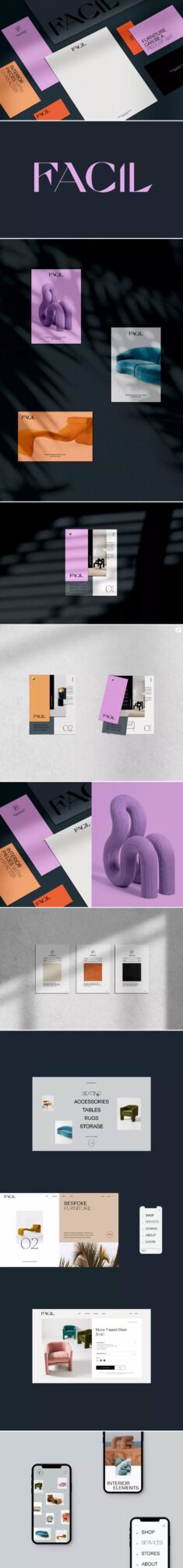Facil furniture brand identity design by Elisabeth Kiviorg