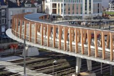 Footbridge of the High Speed Train Station Saint Laud / Dietmar Feichtinger Architectes