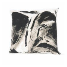Fort Makers Black Two Hue Painted Square Pillow by AHA