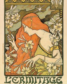 L’Ermitage – Alphonse Mucha – Art Nouveau Poster Poster by Studio Grafiikka