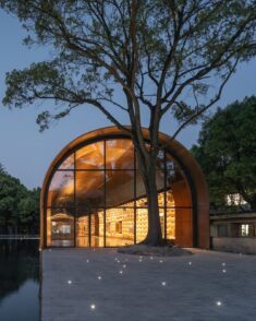 Wutopia Lab reveals “shimmering whale” Shanghai museum with arched copper shell