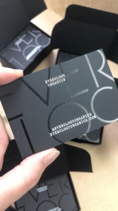 Business cards – Black foil stamping.