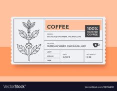 Packaging design for coffee vintage label vector image on VectorStock